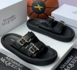 Alexander McQueen Double Buckle Slip-On Slides