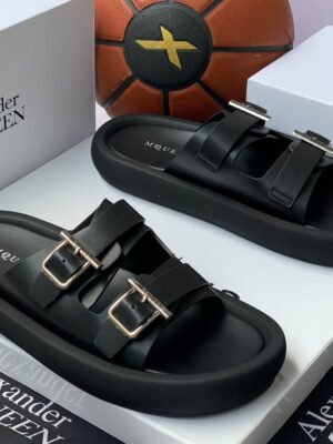 Alexander McQueen Double Buckle Slip-On Slides