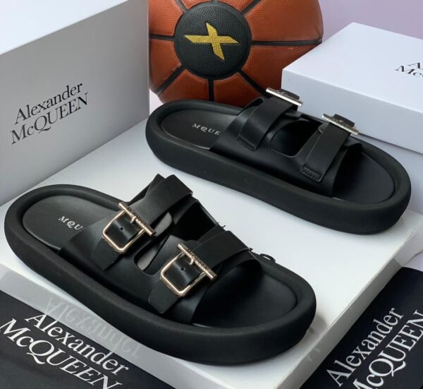 Alexander McQueen Double Buckle Slip-On Slides