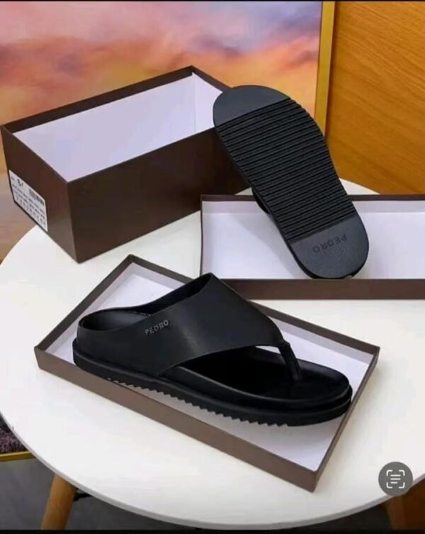 Pedro Black Leather Sandals