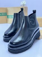 Ferragamo Black Platform Ankle Boots