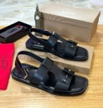 Christian Louboutin Chambeliss Black Calf Leather Heeled Sandals