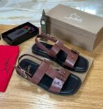Christian Louboutin Chambeliss Brown Calf Leather Heeled Sandals