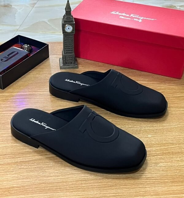 Salvatore Ferragamo Black Leather Espadrilles