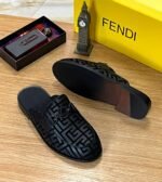Fendi Roma Men's Velvet Half Shoes: The Epitome of Luxury Loafers