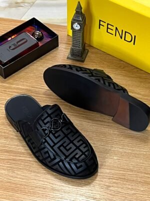 Fendi Roma Men's Velvet Half Shoes: The Epitome of Luxury Loafers