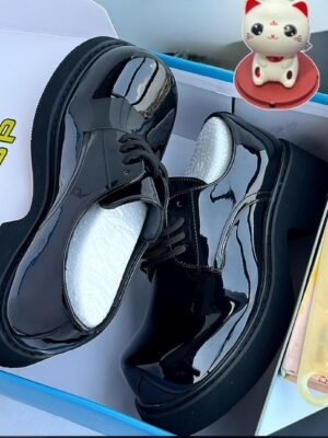 FDCP Men’s Classic Patent Leather Lace-Up Shoes