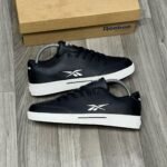 Black Reebok Classic Leather Sneakers with White Sole | Tconcorde