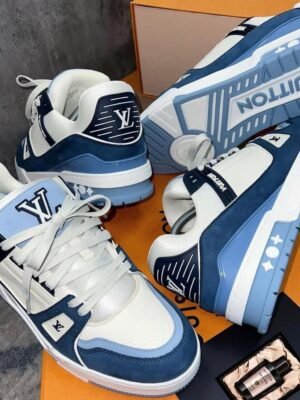Louis Vuitton Blue and White Sneakers for Men - Limited Edition | Tconcorde