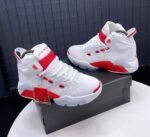 Air Jordan 9 White and Red High-Top Sneakers for Men | Tconcorde