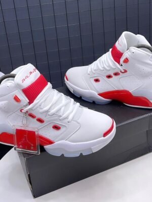 Air Jordan 9 White and Red High-Top Sneakers for Men | Tconcorde