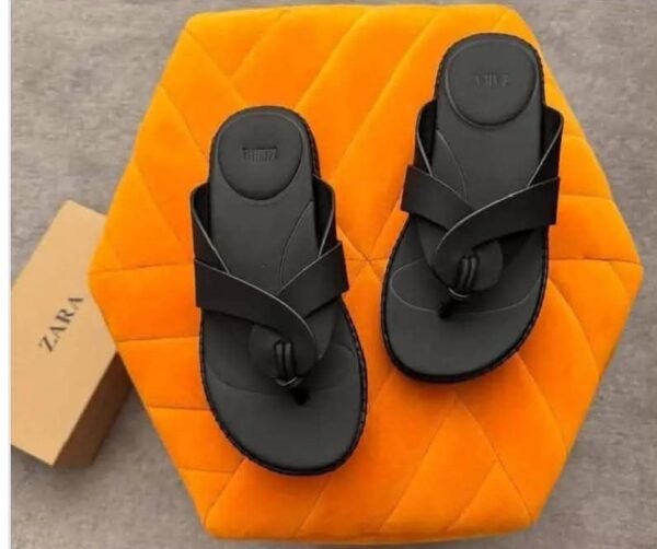 Premium Black Two-Strap Slide Sandals for Women | Tconcorde
