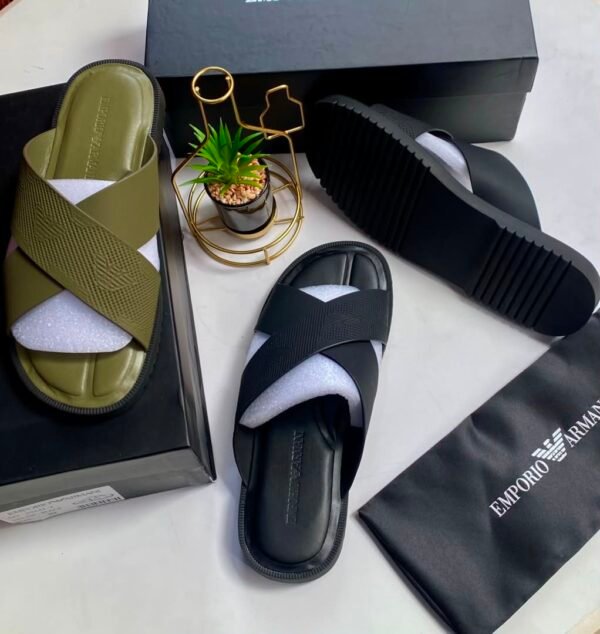Emporio Armani Inspired Luxury Sliders for Men in Nigeria | Tconcorde