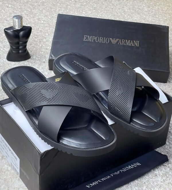 Emporio Armani Black Slide Sandals for Men - Limited Stock!